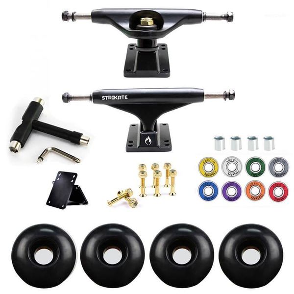 

skateboard 5in high grade trucks 52mm wheels abec-11 bearings accessories set1