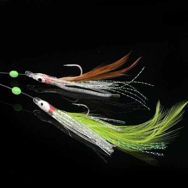 

5 шт. / комплект рыбайки для поворотной рыбалки светящиеся искусственные силиконовые приманка ложная кожа светящаяся песка комбинированная с