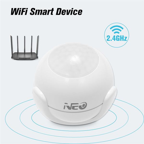 

neo coolcam smart wifi pir motion sensor alarm detector built in battery for smart home automation