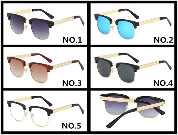 

2172 sunglasses metal retro half frame oculos de sol new fashion designer sun glasses eyeglasses men women classic brand glasses, White;black
