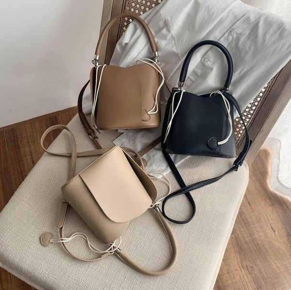

bucket bag fashion women shoulder bags leather handbags lady crossbody canvas bag