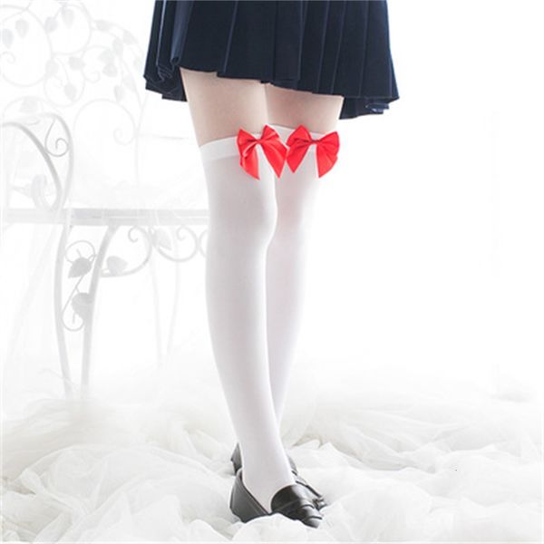 

veet lady bow knee socks stocking spring and autumn white stockings chaussette femme calcetines mujer divertido meia, Black;white