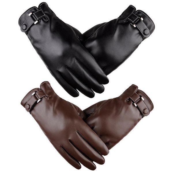 

1pair faux leather motorcycle full finger for men touch screen windproof fashion winter warm motorcycling gloves xmasgift, Blue;gray