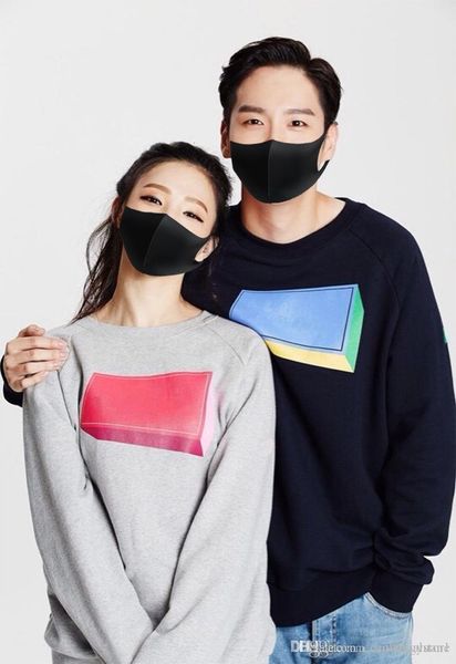 

factoryvbvhbreathable style washable face reusable mouth mask black dustproof shofs