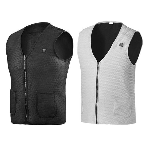 

outdoor t-shirts winter skiing heating vest usb charging electric camping fishing waistcoat warm jacket clothes dropship, Gray;blue