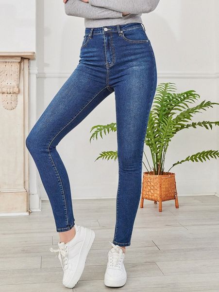 

tall high waist skinny jeans z3a1#, Blue