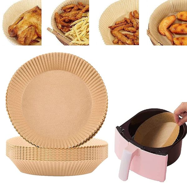 

100pcs air fryer disposable paper liner non-stick bake paper oil-proof , water-proof, food grade parchment dishes and for baking roasting mi