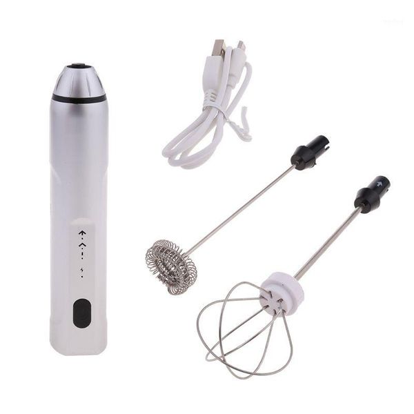 

blender usb rechargeable milk frother mixer 2 whisk handheld 3-speed foamer for cappuccino,egg beater mini built in1