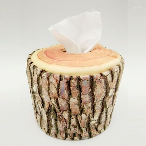 

simulation short plush tree bark storage arts craft washable napkin paper cover party office tissue box decorative lightweight1