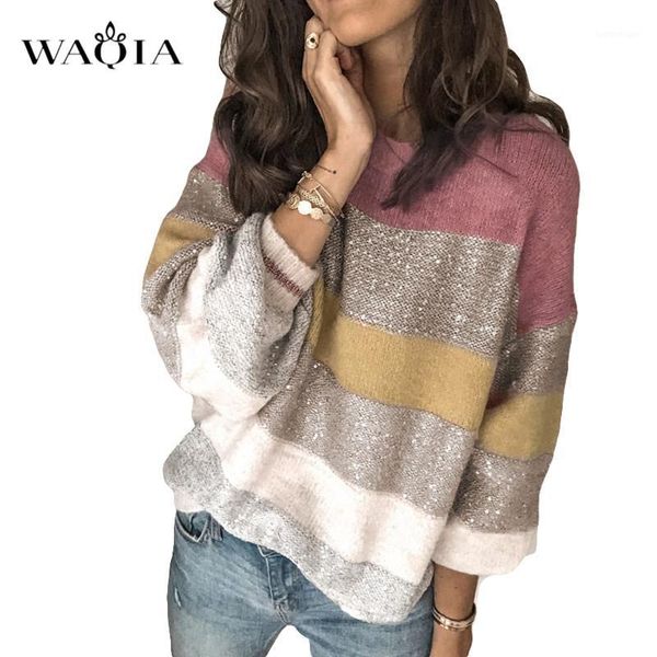 

women's sweaters striped casual loose knit sweater women autumn 2021 female pullover long sleeve knitted femme pull jumper1, White;black