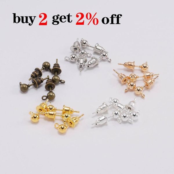 

50pcs lot 3 4 5mm pin findings stud earring basic pins sers connector for diy jewelry making accessories supplies h bbyrrq, White