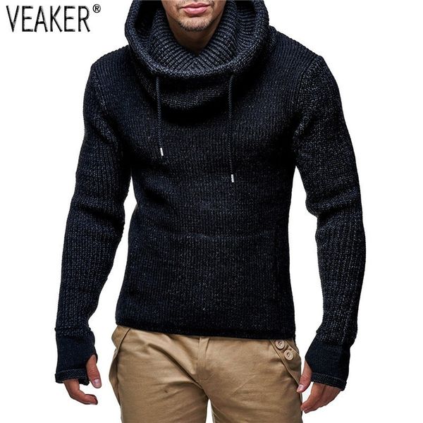 

autumn winter men's turtleneck sweaters male high street solid color slim fit knitted pullover sweater -2xl kg-795, White;black