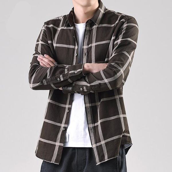 

2021 men's thick casual chess masculine strip shirts just, White