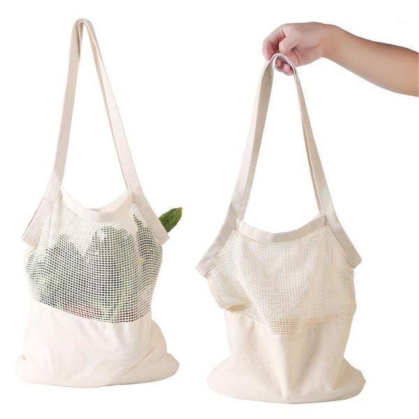 

shopping bags 2021 bag reusable tote mesh cotton multi-function women's shopping1
