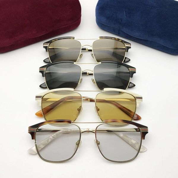 

новая конструкция способа newarrival g0241s unisex ретро солнцезащитные очки uv400 54-17-145 двойной мост металл + дощечки для младшего полн