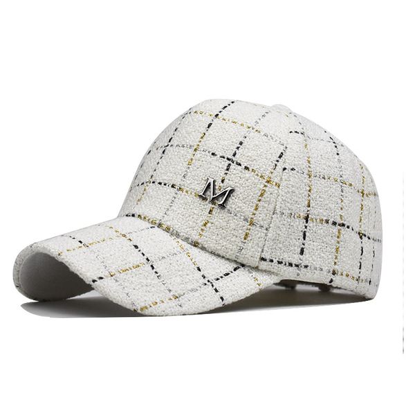 

the new  standard autumn and winter outdoor trendy gold thread male and female fashion plaid baseball cap, Blue;gray