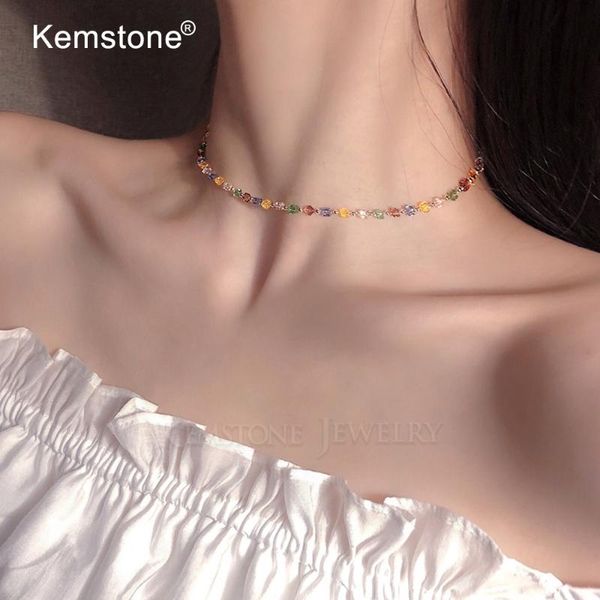 

kemstone multicolor female collar necklace women jewelry gift, Silver