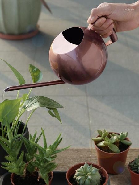 

1000ml stainless steel watering can fleshy water kettle gold long mouth watering pot garden supplies1