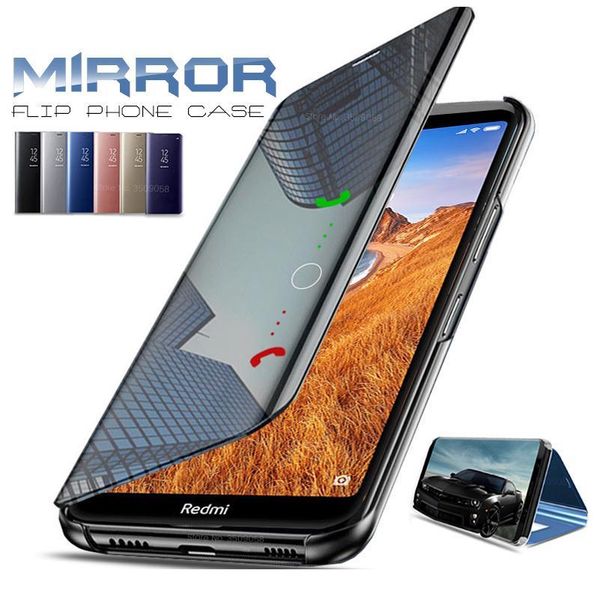 

clear view smart mirror case for xiaomi redmi 7a cover stand case on the xiomi xaomi xiami kisomi redmi7a sqcdvs