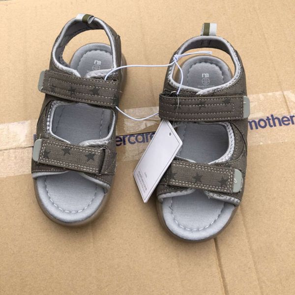 

new velcro summer kids' sandals, Black;red