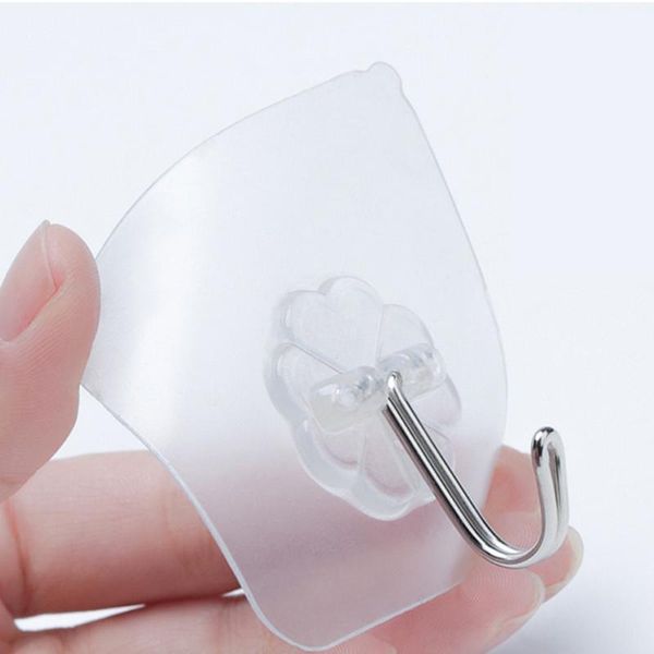 

2pcs transparent strong self-adhesive door hangers wall towel mop hand bag hooks for hanging kitchen bathroom accessories1