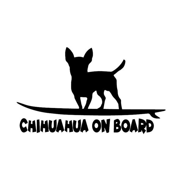 

16,2x9,4 см виниловая автомобильная наклейка чихуахуа на борту забавная собака породы автомобиля окна наклейки черный / серебристый c24-1622