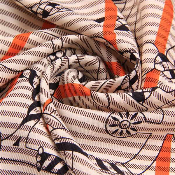 

double-sided hair scarf wrap shawl 90 silk scarfs satin hand rolled, Blue;gray