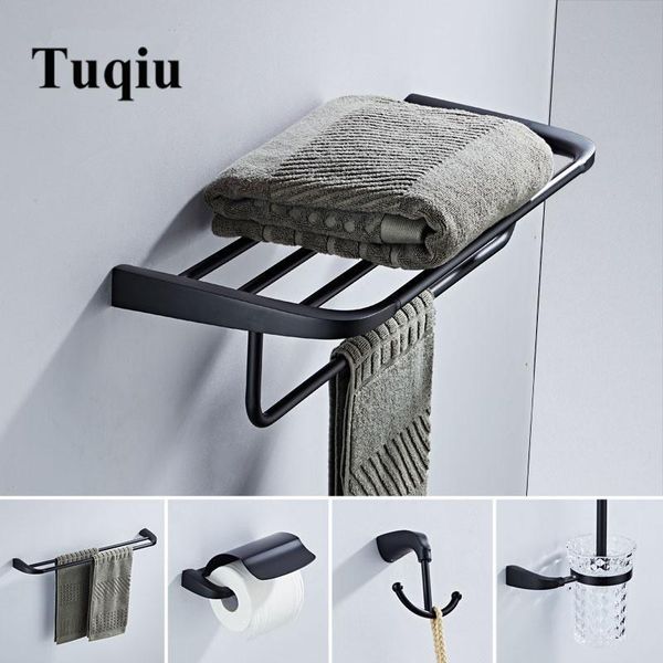 

bathroom accessories set black toilet brushed holder bath shelf solid brass bathroom hardware sets towel rack paper holder hooks qylemp