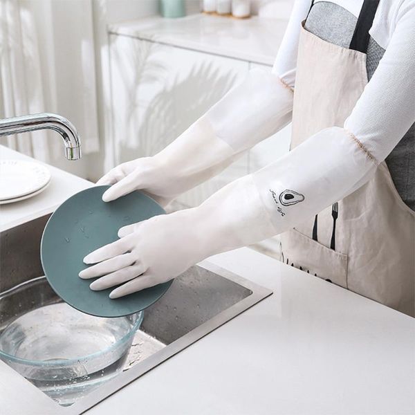 

reusable long dishwashing cleaning gloves sleeve kitchen wash dishes dishwashing gloves house household tools1