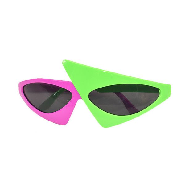 

goodkids novelty green pink contrast funny roy purdy glasses hip-hop asymmetric triangular sunglasses party decor9