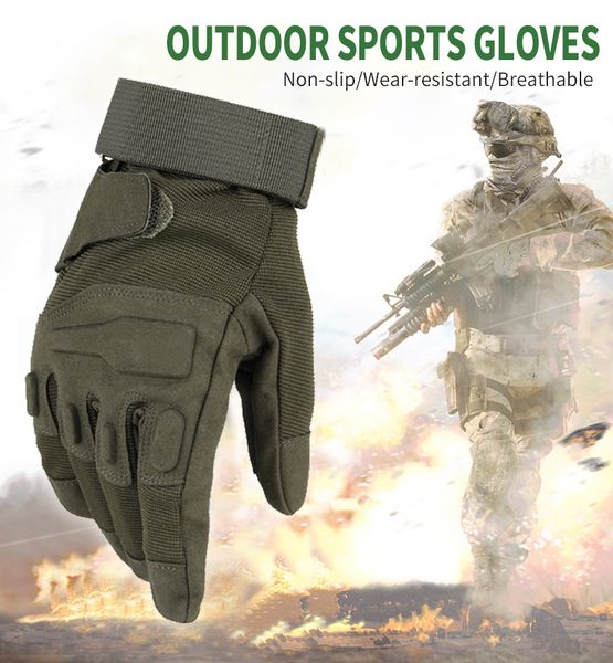 

winter sport gloves men' outdoor military gloves full finger army tactical mittens wear-resistant riding gloves 201104, Blue;gray