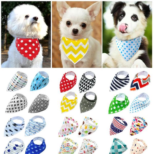 

40pcs dog bandana collars dogs pets accessories grooming pet puppy scarf cotton bandanas for small medium large dogs c wmtvrc