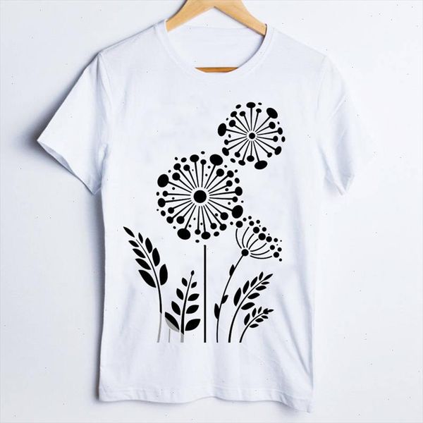 

tees for women print plant dandelion vacay mode cute short sleeve 90s ladies clothes lady clothing female t shirt t shirt, White