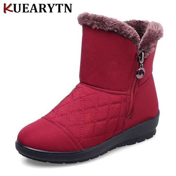 

boots kuearytn large size 2021 fashion women autumn and winter cashmere warm anti-skid waterproof snow 5 color 35-42, Black