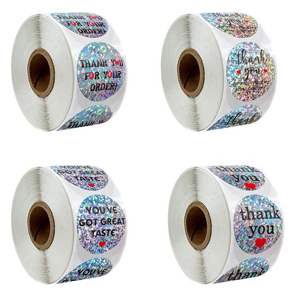

500pcs 1.5inch thank you round sequin adhesive stickers label for baking business wedding gift bag envelope decor