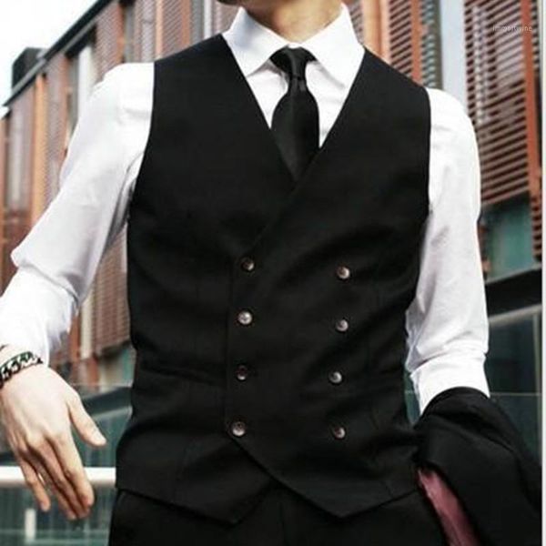 

2017 real brand new groom vests groomsmensman vest custom made size and color double-breasted weddingpromdinner waistcoat1, Black;white