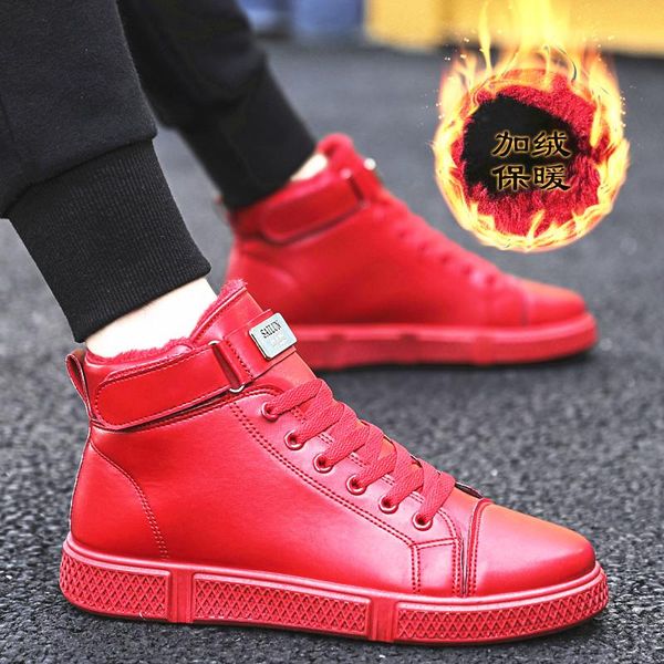 

olomm winter keep warm men's casual shoes comfortable outdoor non-slip men fashion sneakers rubber plus velvet menshoes, Black