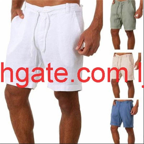 

summer new solid lace up sports pants men's shorts casual pants, White;black