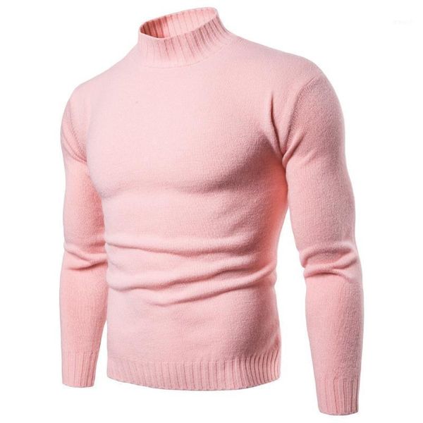 

2019 new autumn mens sweaters casual male turtleneck man's solid knit shirts slim brand clothing sweater leisure s-xxl1, White;black