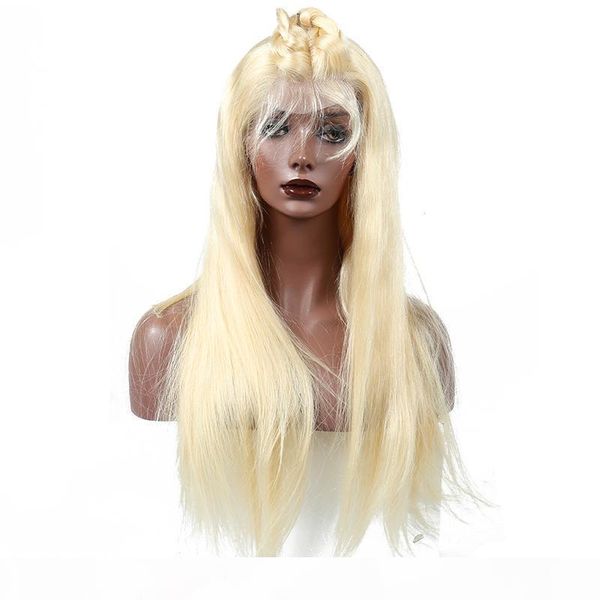 

светловолосый фронта шнурка париков 613 цвет необработанные бразильский virgin glueless honey blonde 613 полный шнурок прямой парик человече, Black;brown
