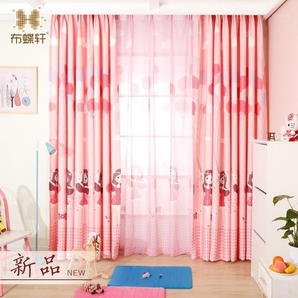 

pretty baby prints pink blackout blinds and sheer study room custom made size short curtains for children girl bedroom cartoon1