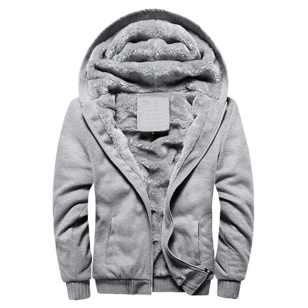 

winter jacket men thick warm fleece zipper men jacket coat sportwear male streetwear hoodies hooded jacket men 201111, Black;brown