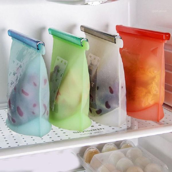 

hanging baskets cocode reusable silicone vacuum seal fresh bag fruit meat milk storage container refrigerator kitchen organizer1