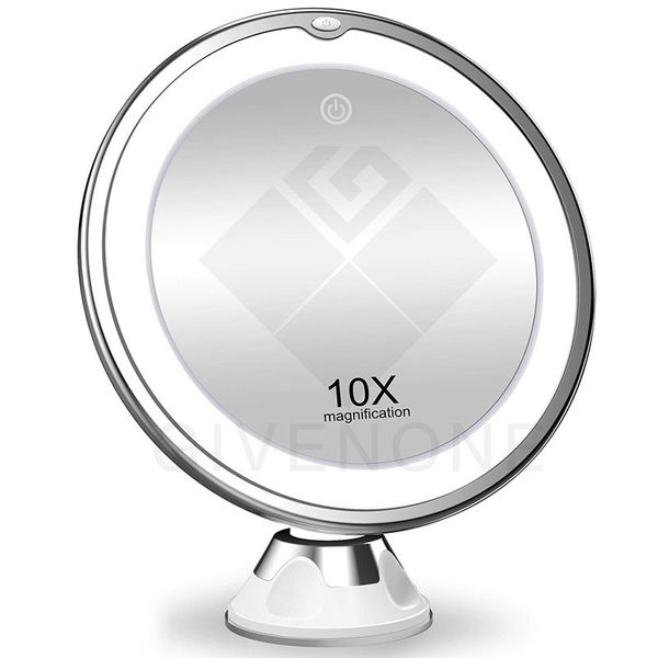 

makeup beauty ring light mirror with led light 10x magnifying glass 360 degree rotating smart switch makeup light small mirror