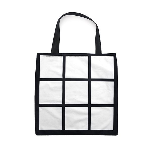 

blank sublimation grid tote bag white diy heat transfer sudoku shopping bag double sides gridview reusable storage bags handbag f102001