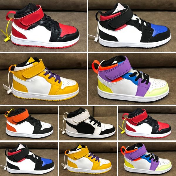 

1 1s kids basketball shoes twist obsidian digital pink kid toddlers boys girls sports sneakers retro trainers, Black