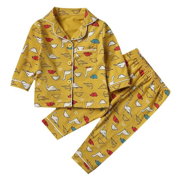 

children's cartoon dinosaur pajamas for boys animals printed long sleeve pajamas kids pijama infantil boys home wear, Blue;red