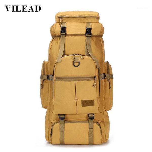 

vilead 75l nylon camouflage tactical shoulder bag waterproof outdoor camping hiking backpack large travel carrying bag1
