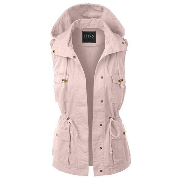 

women's vests casual winter warm plus size gothic black long women green hooded button pocket autumn female fashion waistcoat 2021, Black;white