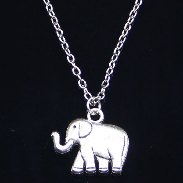 

20pcs new fashion necklace 21x18x5mm two sided elephant pendants short long women men colar gift jewelry choker 201014, Silver